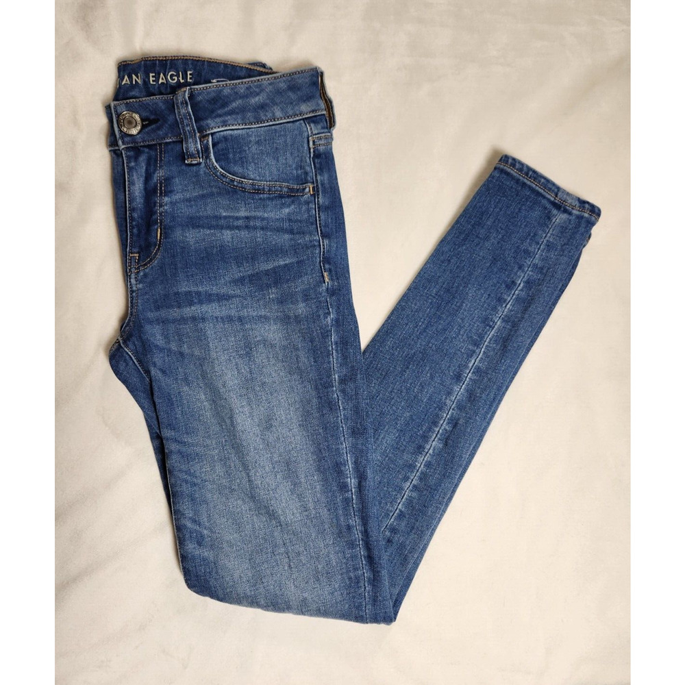 Sz 2 American Eagle Jeans Medium Wash Jegging Womens Size Two Regular